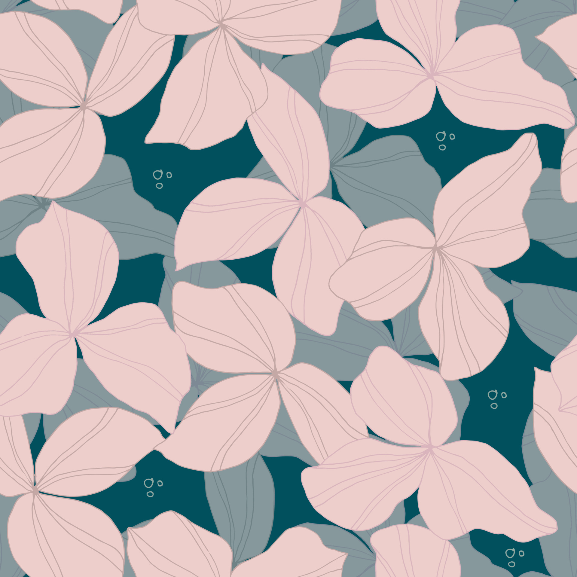 vector seamless pattern flowers . Botanical illustration for wallpaper ...