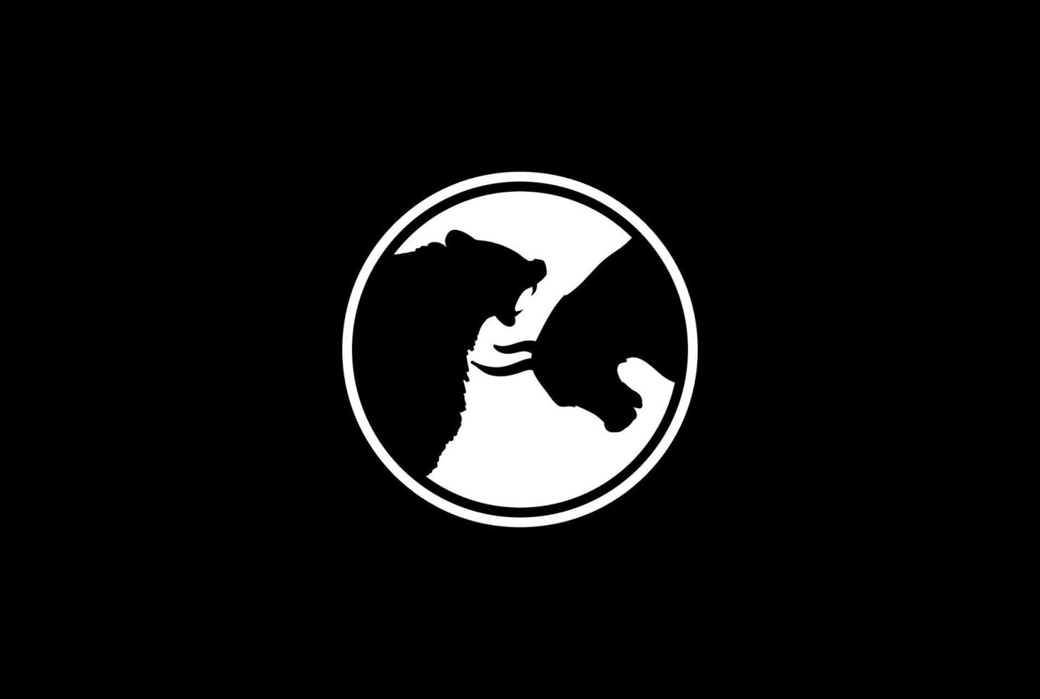 bull bear exchange vector de diseño de logotipo de empresa financiera