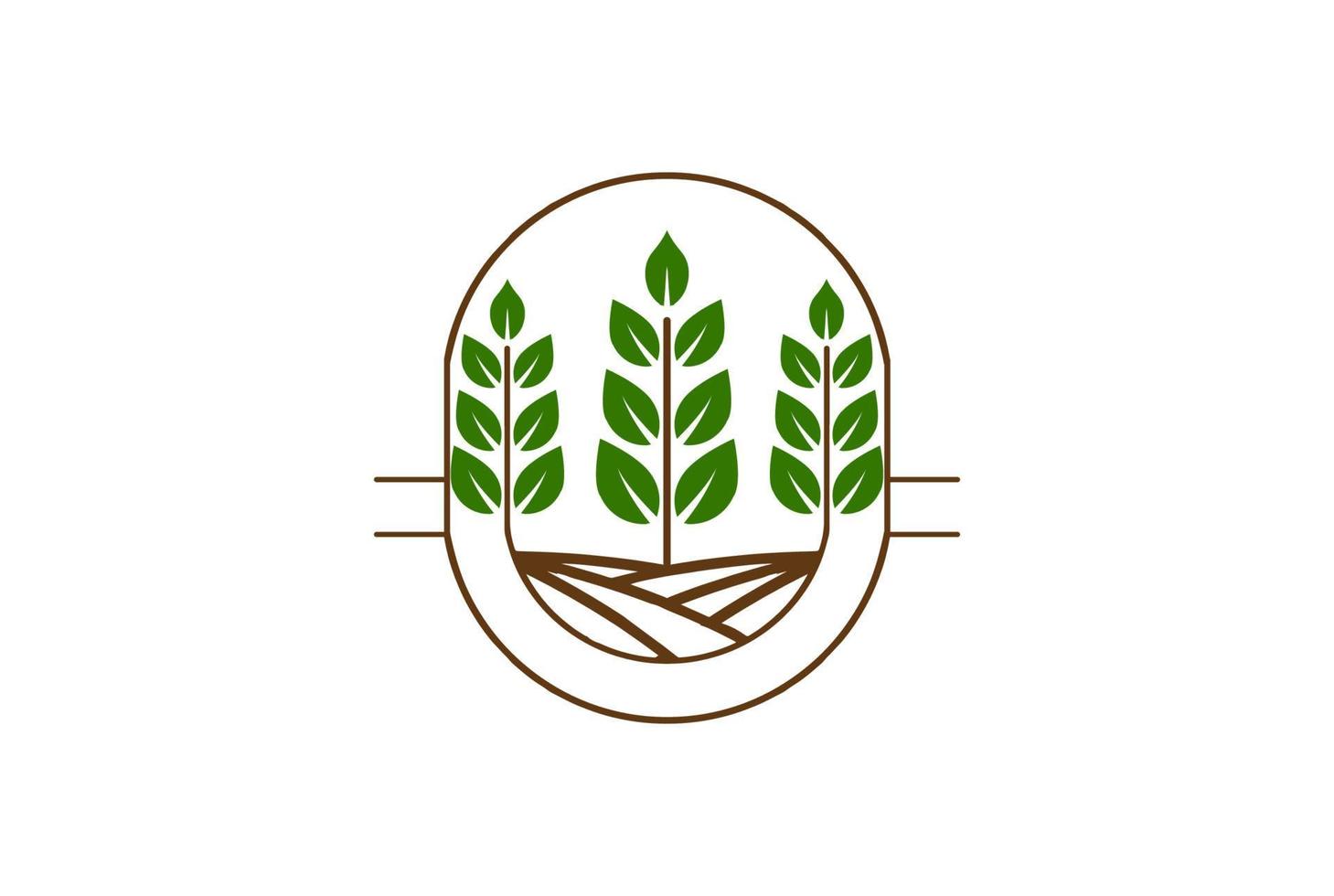 Vintage Plant Leaf Agriculture Garden Nature Logo Design Vector