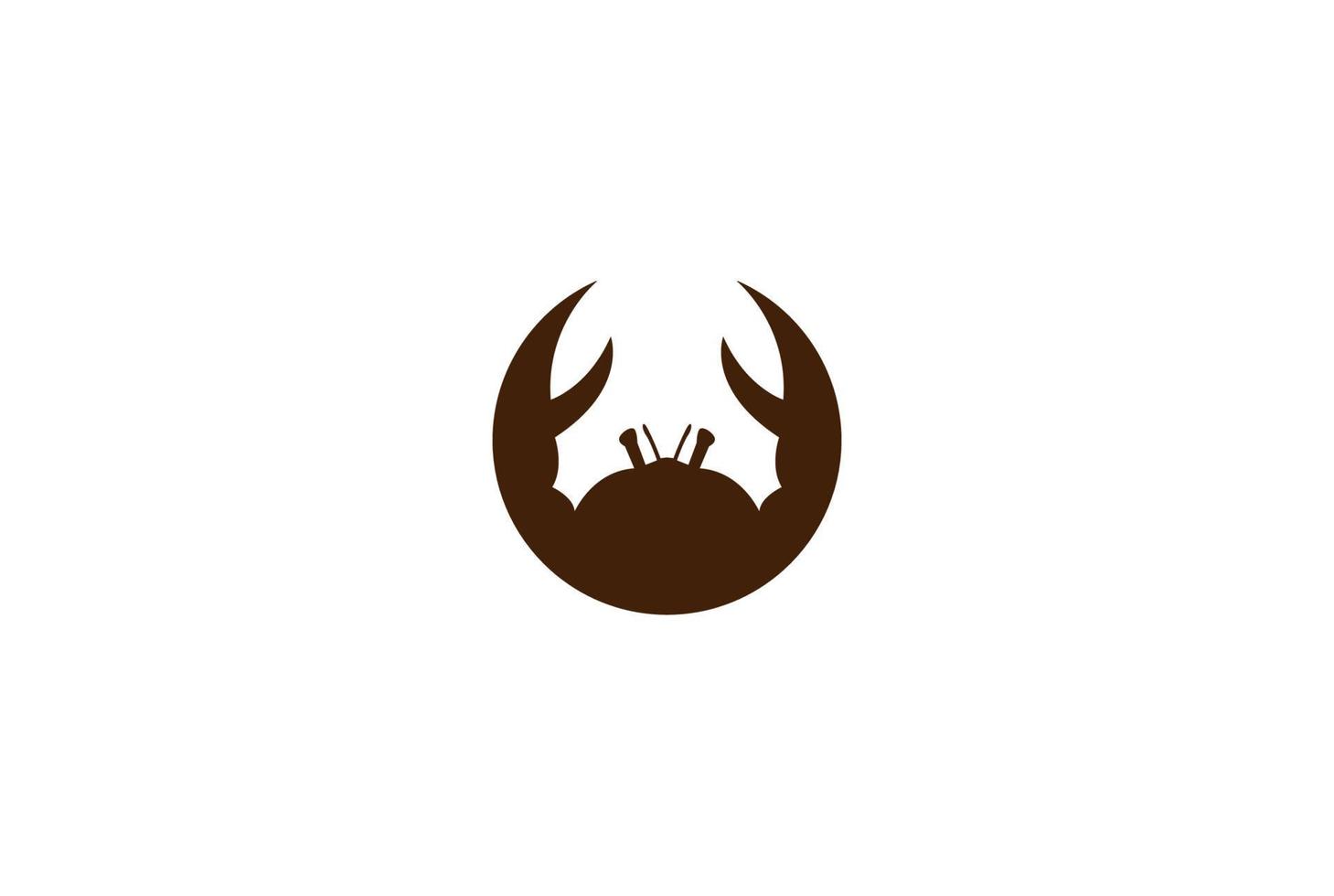 Simple Minimalist Crab Shrimp Prawn Lobster Claw Seafood Restaurant Logo Design Vector