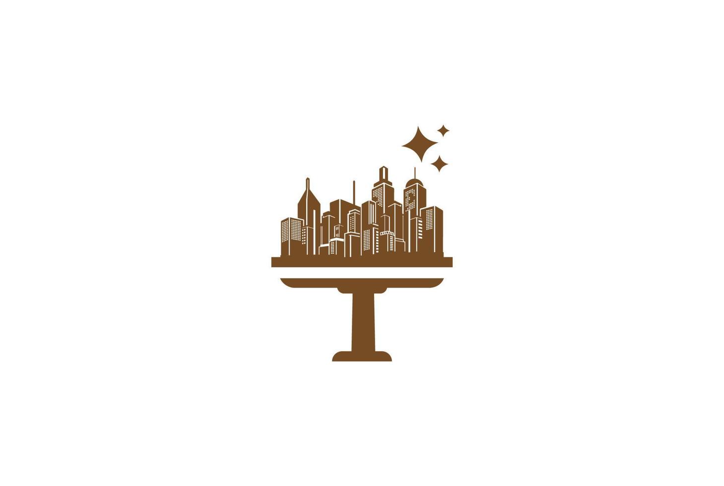 vector de diseño de logotipo de servicio de limpieza de bienes raíces de edificio de la ciudad