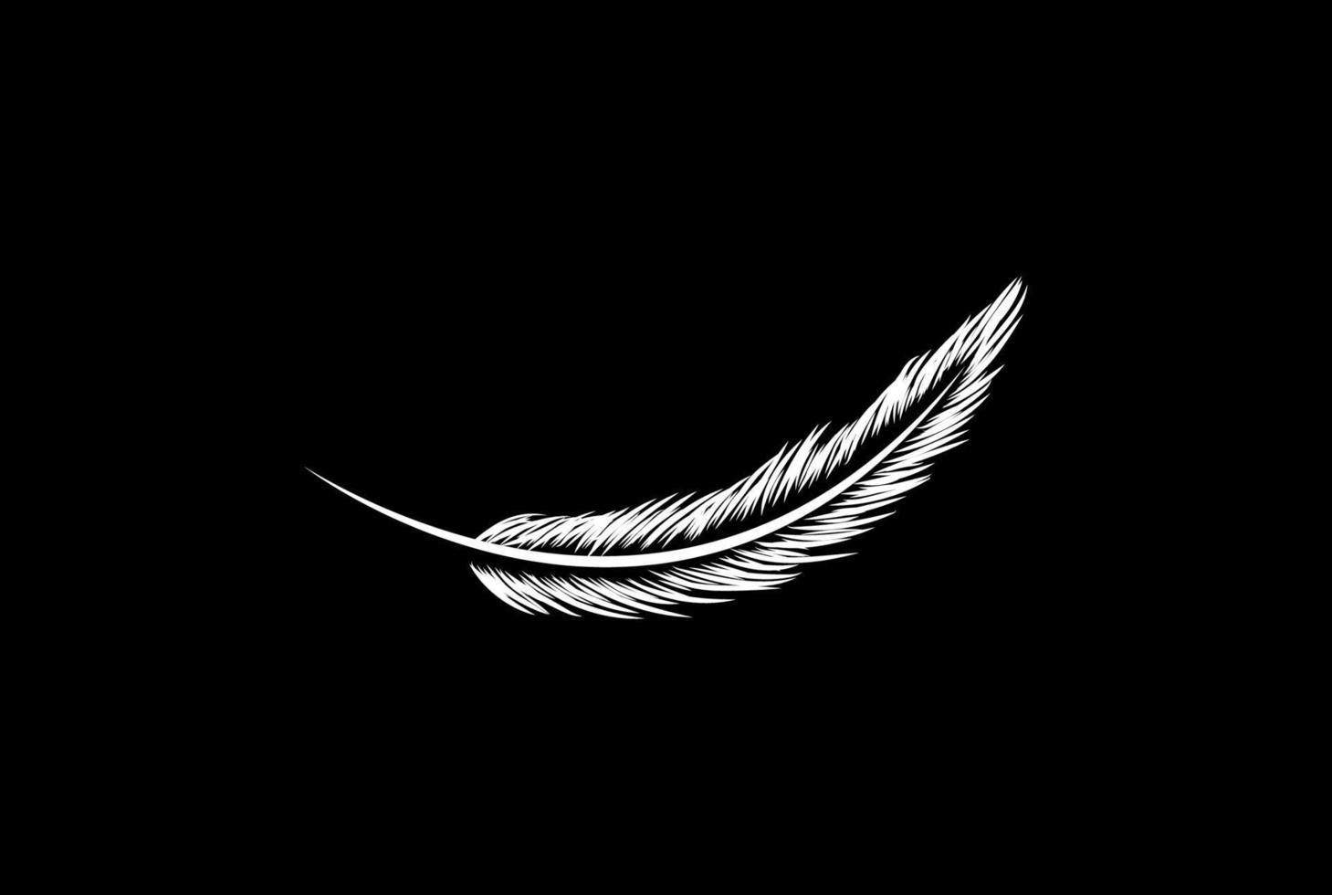 Minimalist Quill Feather Pen Signature Handwriting Logo Design Vector