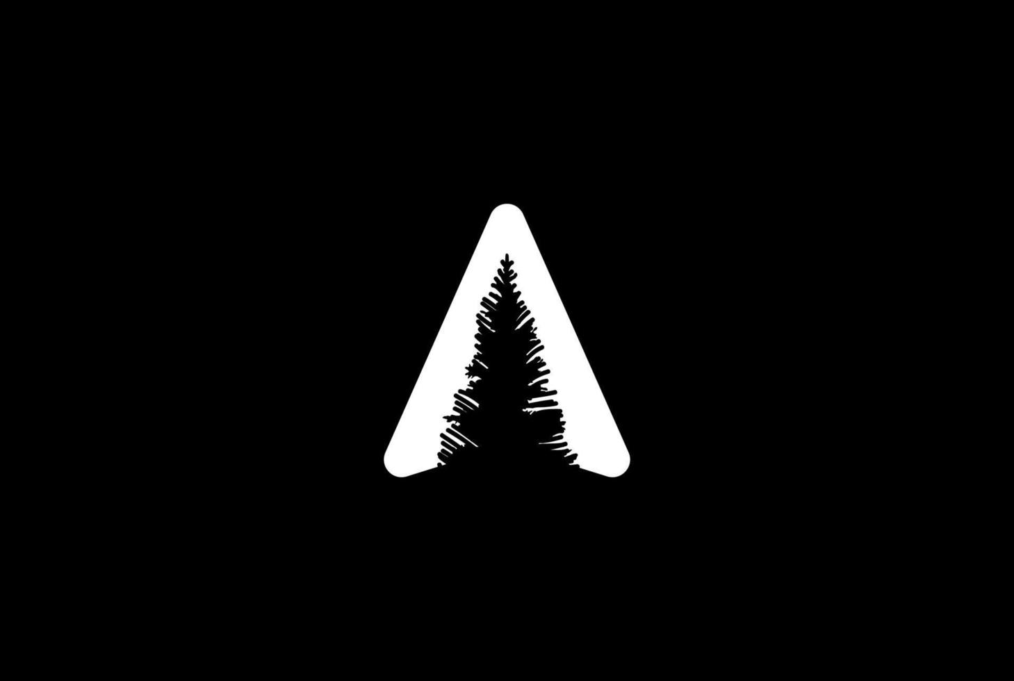 Simple Minimalist North Triangle Arrow Pine Spruce Cedar Evergreen Larch Tree Logo Design Vector