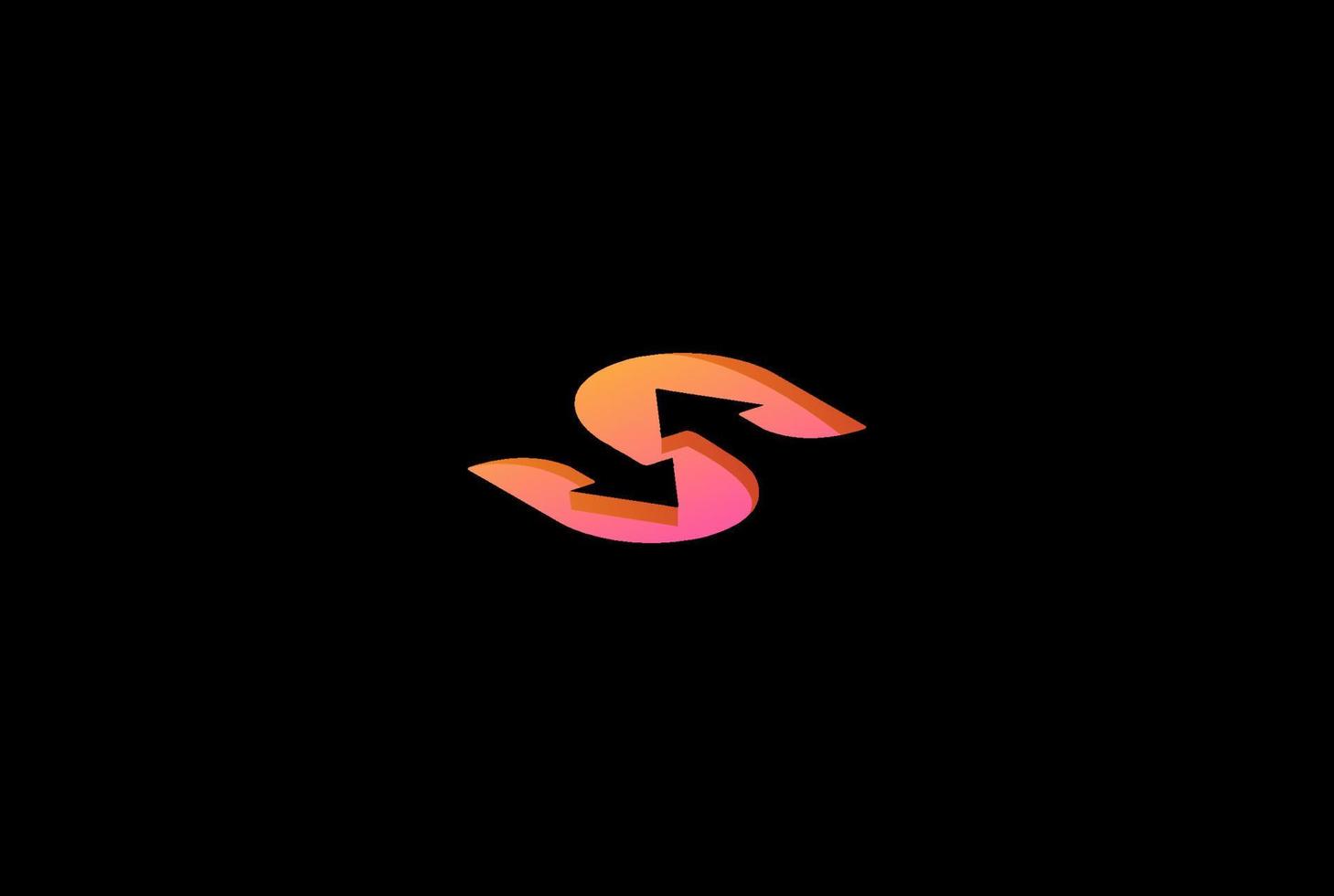 Vector de diseño de logotipo de flecha inicial colorido moderno letra s