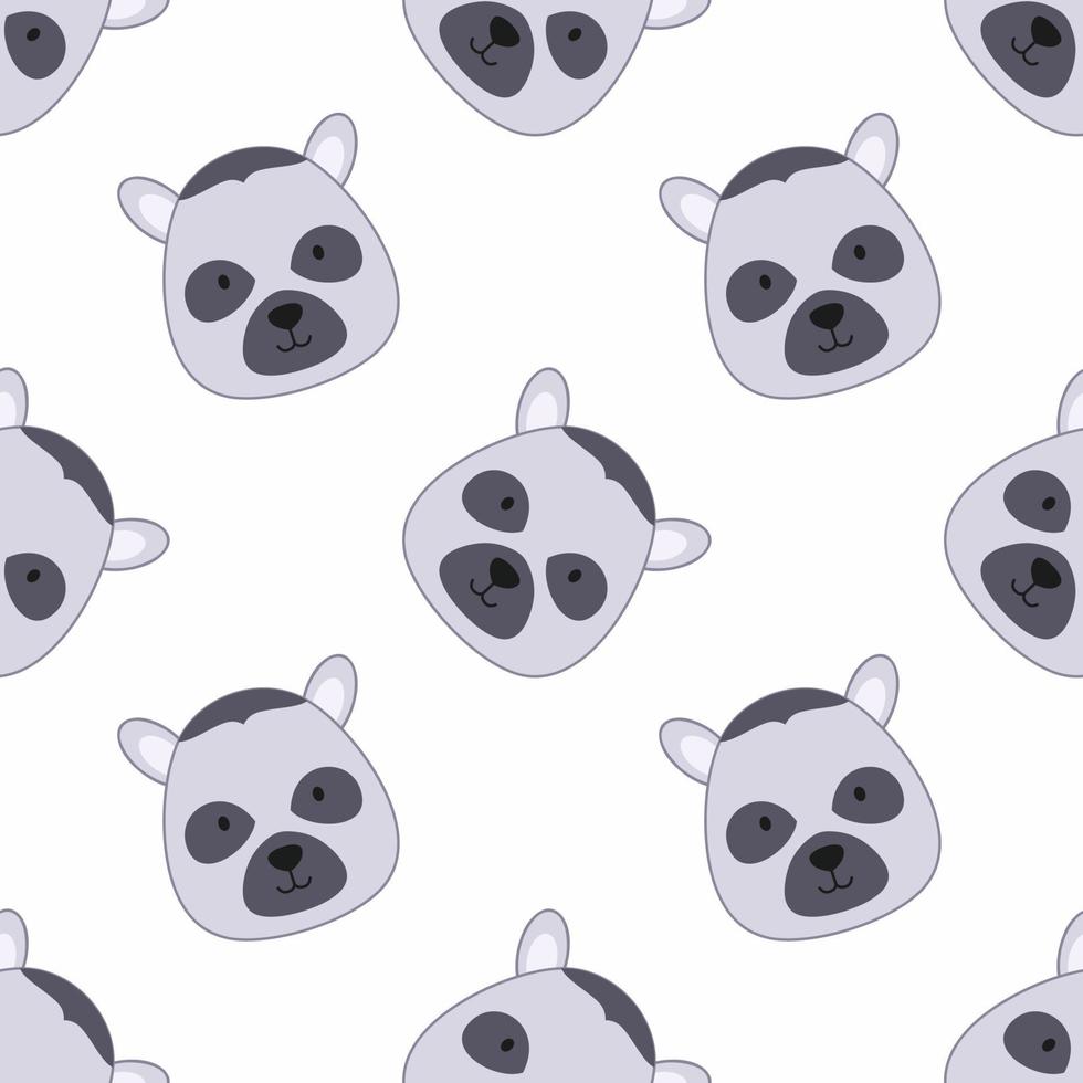 Seamless pattern with cute lemur. Endless background for sewing children's clothing, printing on fabrics and textiles. vector