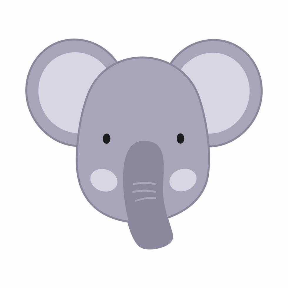 The face of an African elephant in the style of doodle. vector