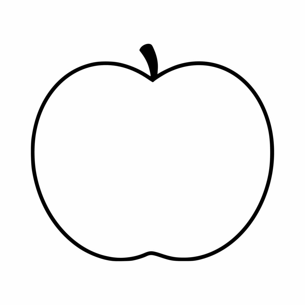 una manzana dibujada con una línea de contorno. una manzana estilo garabato. vector