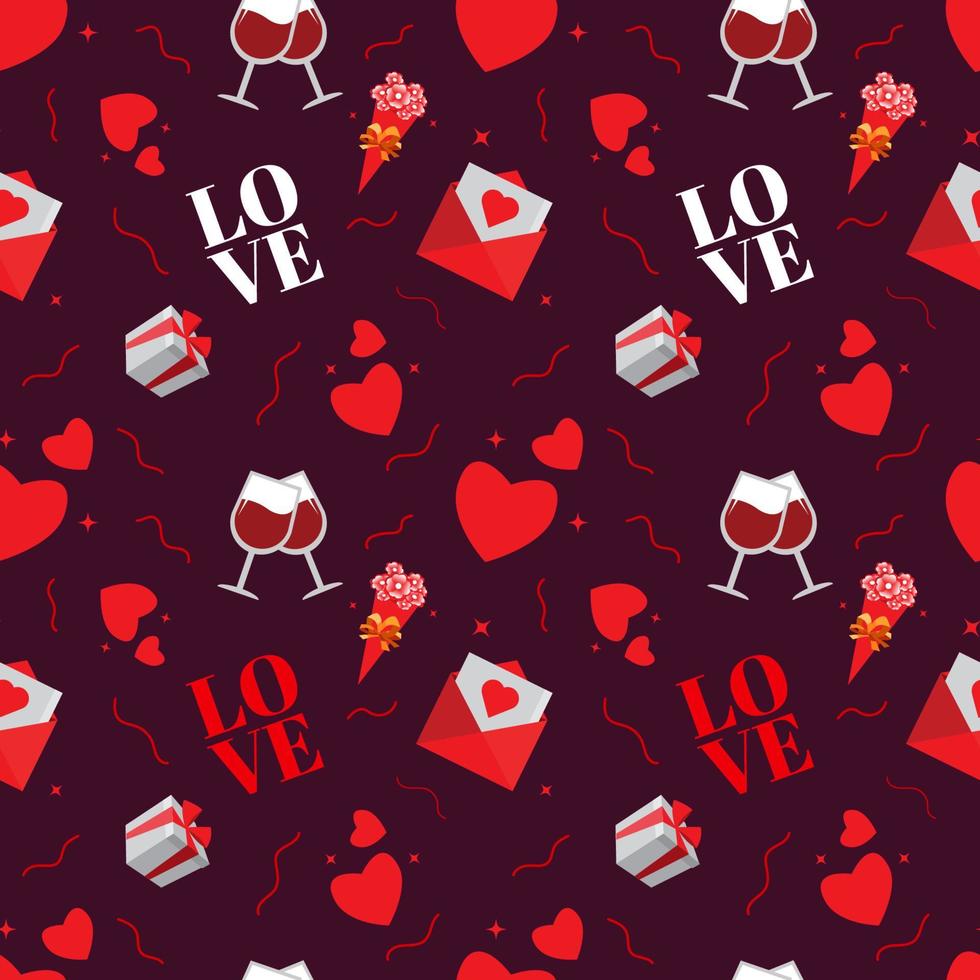 Valentine Seamless Pattern Collection vector