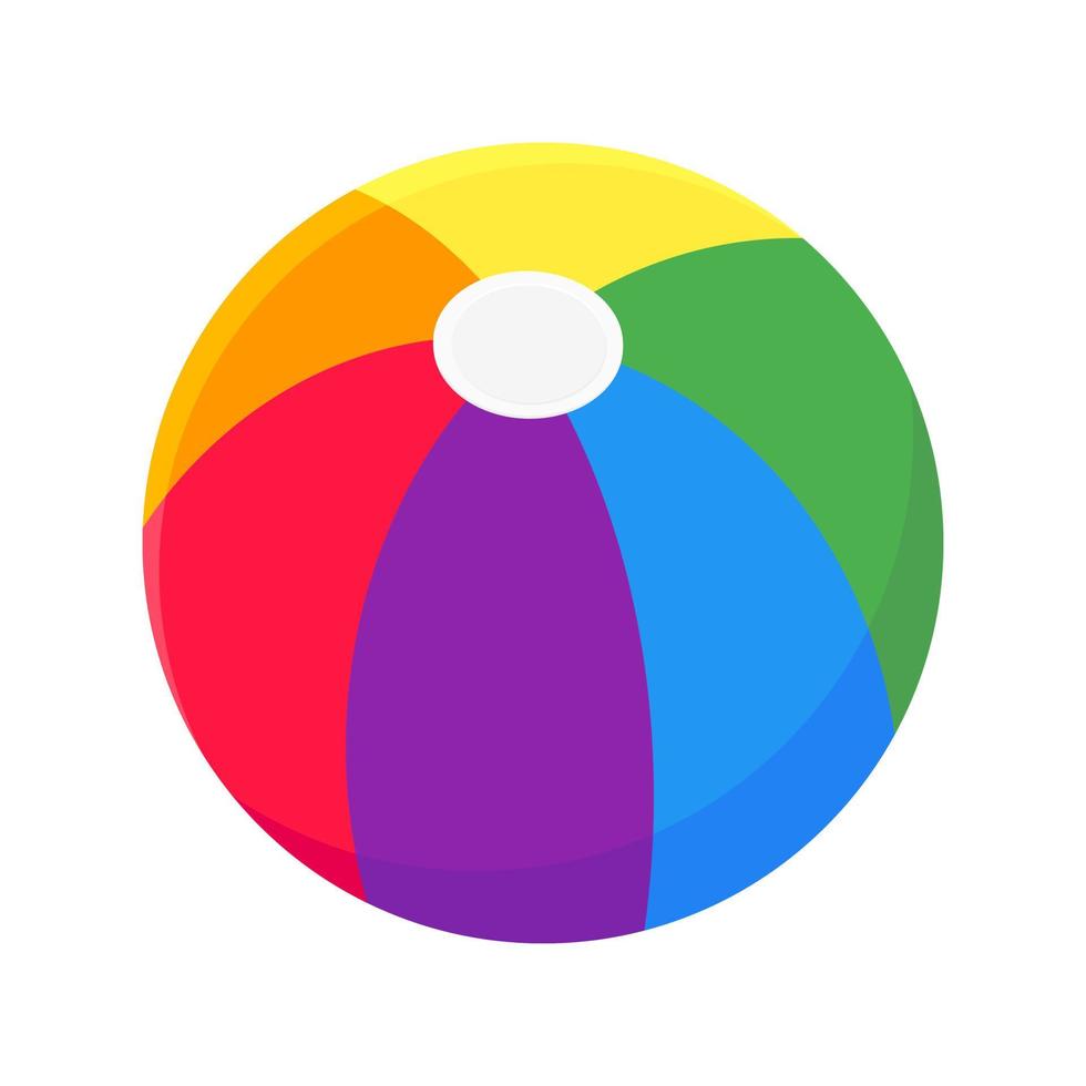 Beach ball flat style design vector illustration icon sign isolated on white background.