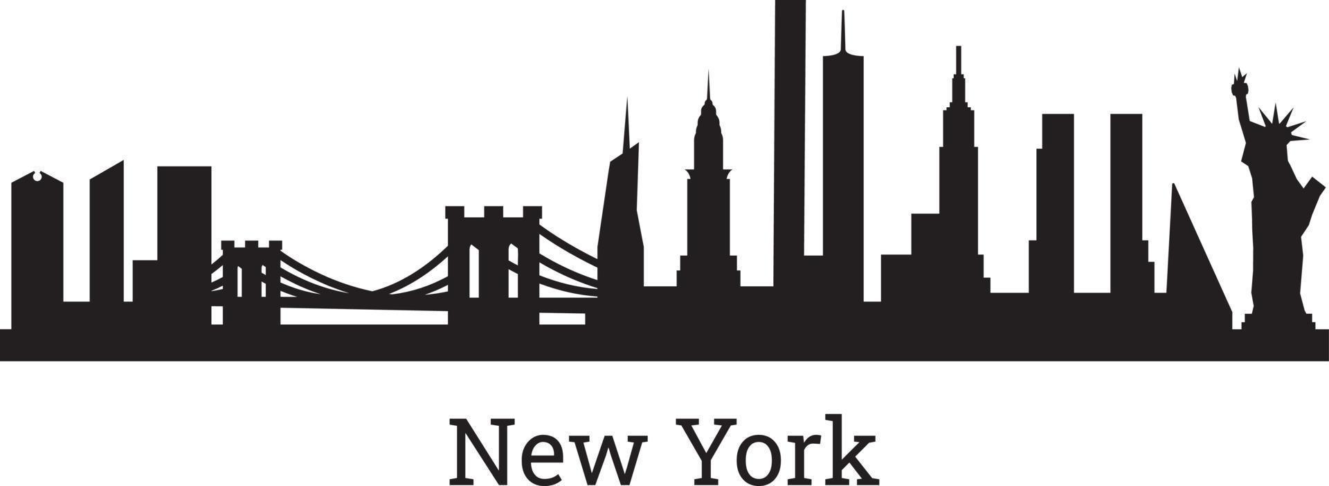 New York skyline silhouette vector