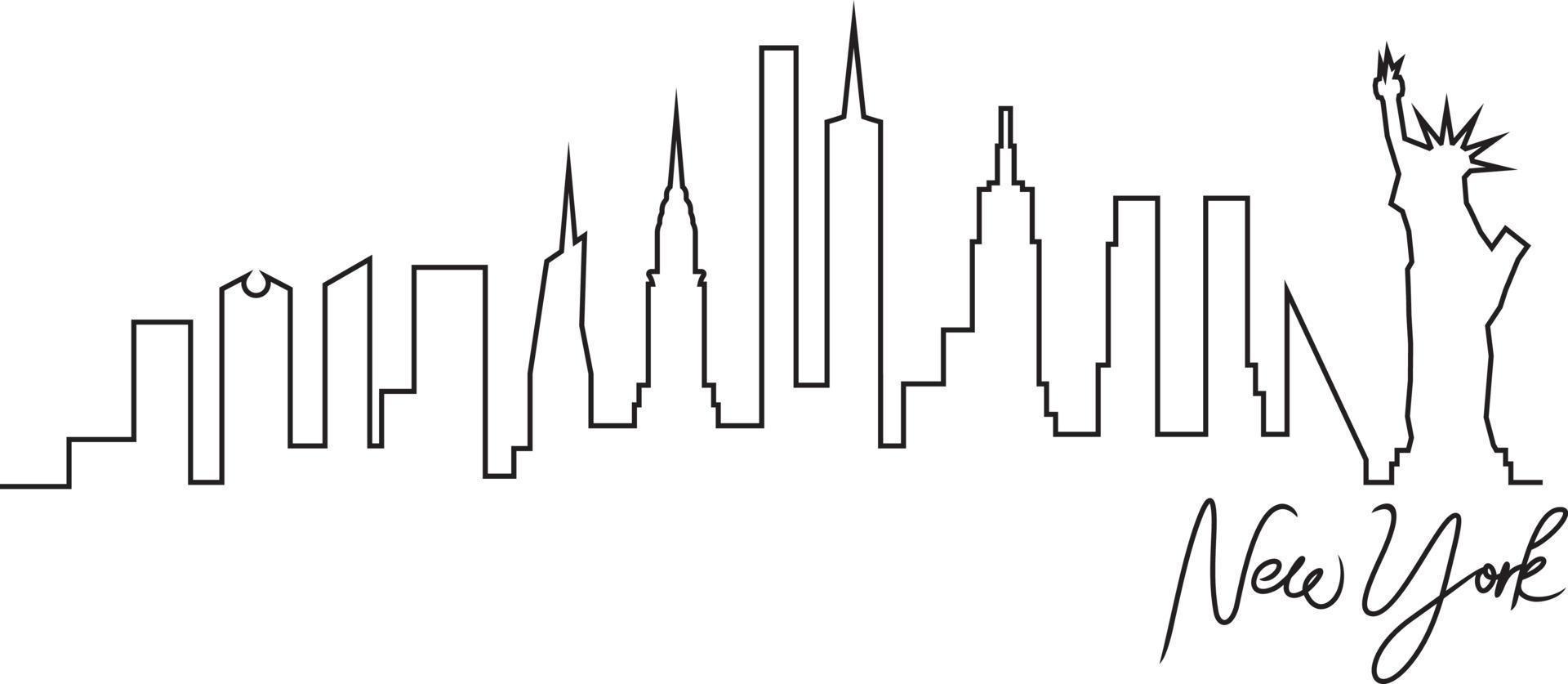 New York skyline outline vector