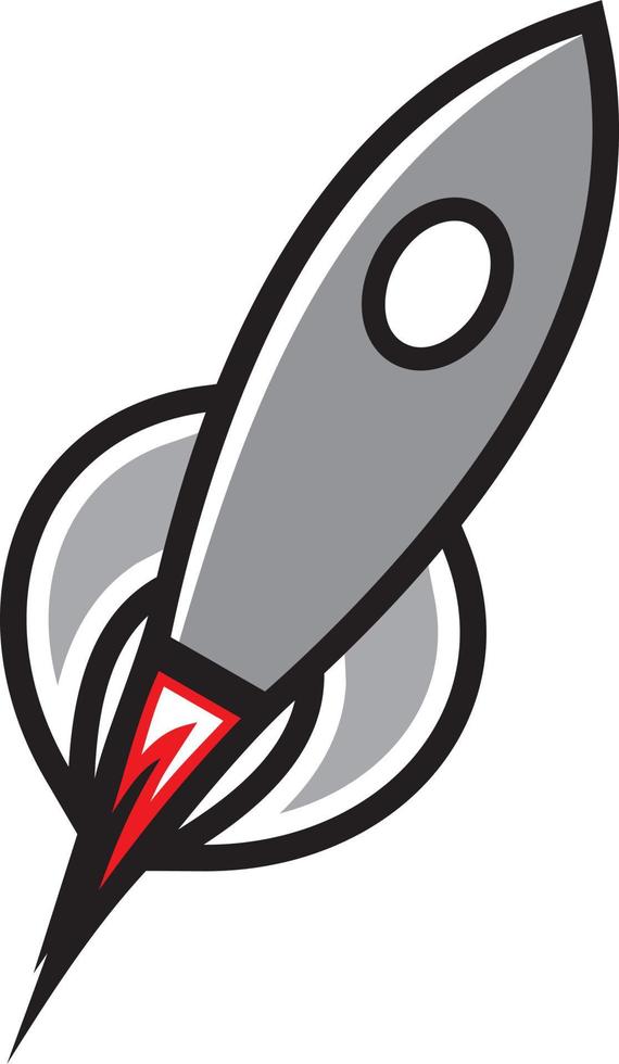 Simple rocket flying vector