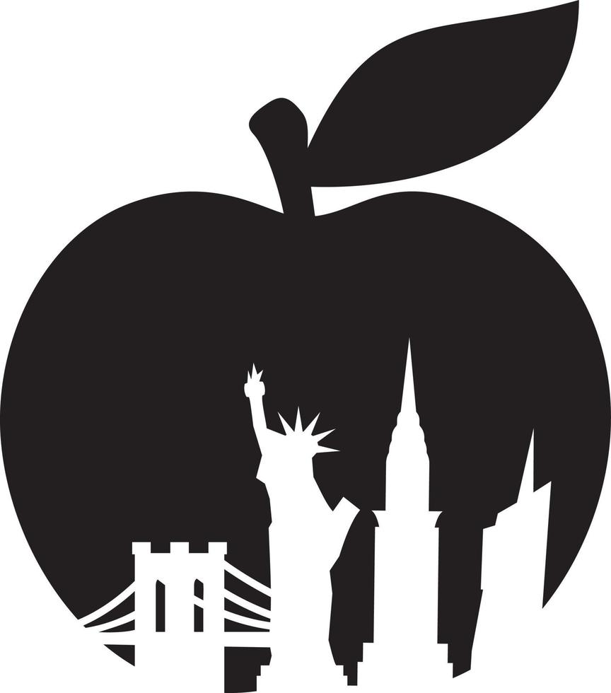 New York. Big Apple silhouette vector