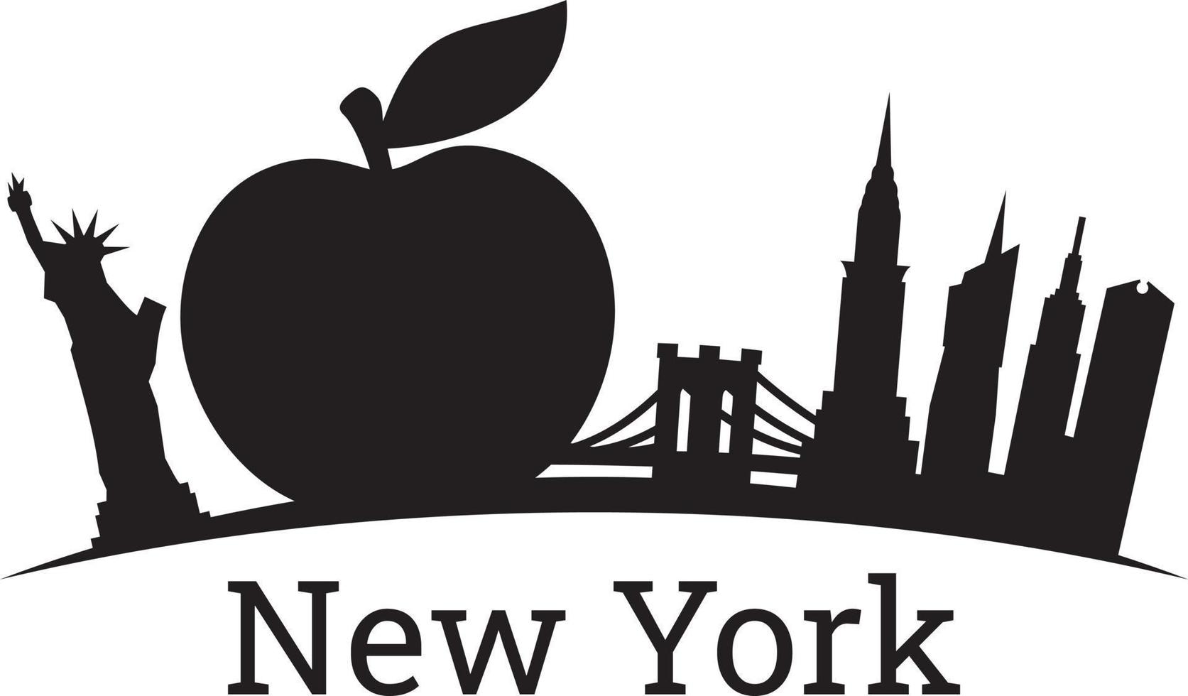 New York. Big Apple skyline silhouette vector