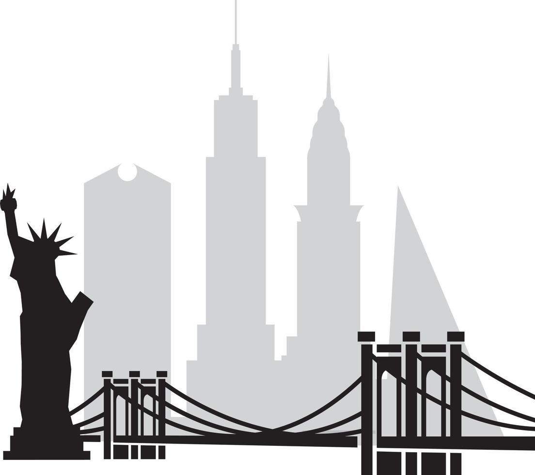 silueta de nueva york vector