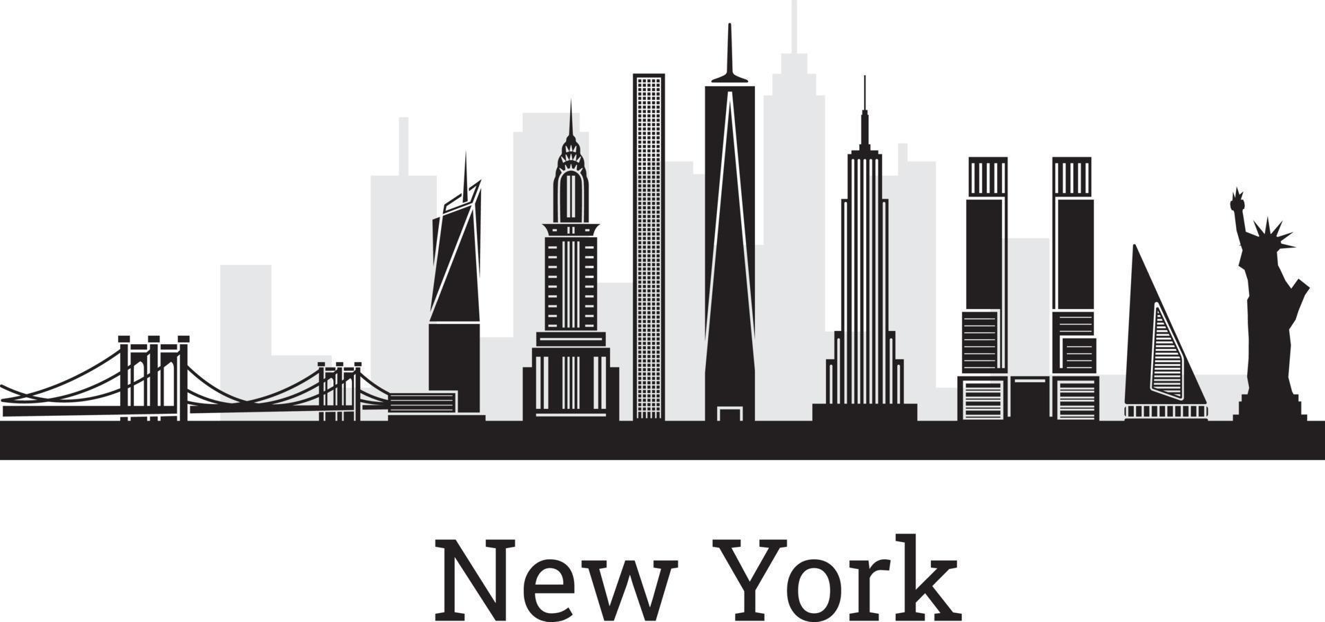 silueta del horizonte de nueva york vector