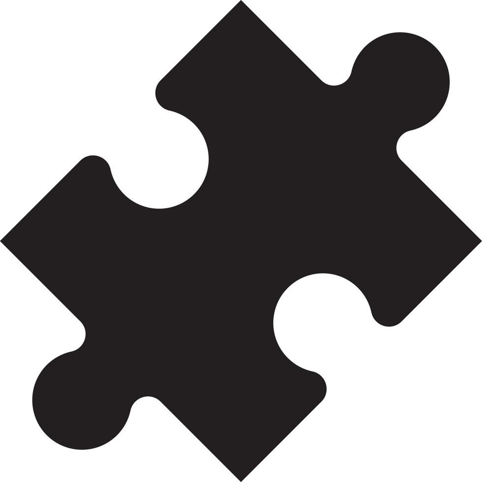 Puzzle piece silhouette vector