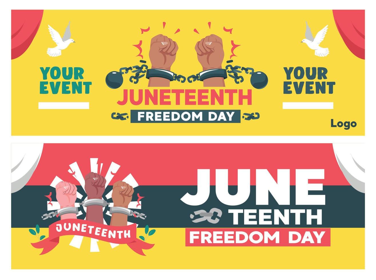 Juneteenth. hand clenched illustration for BANNER vector