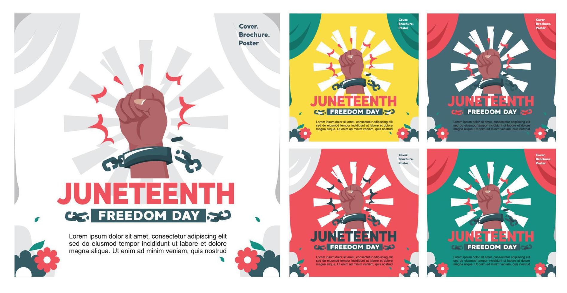 Juneteenth. hand clenched illustration for feed vector