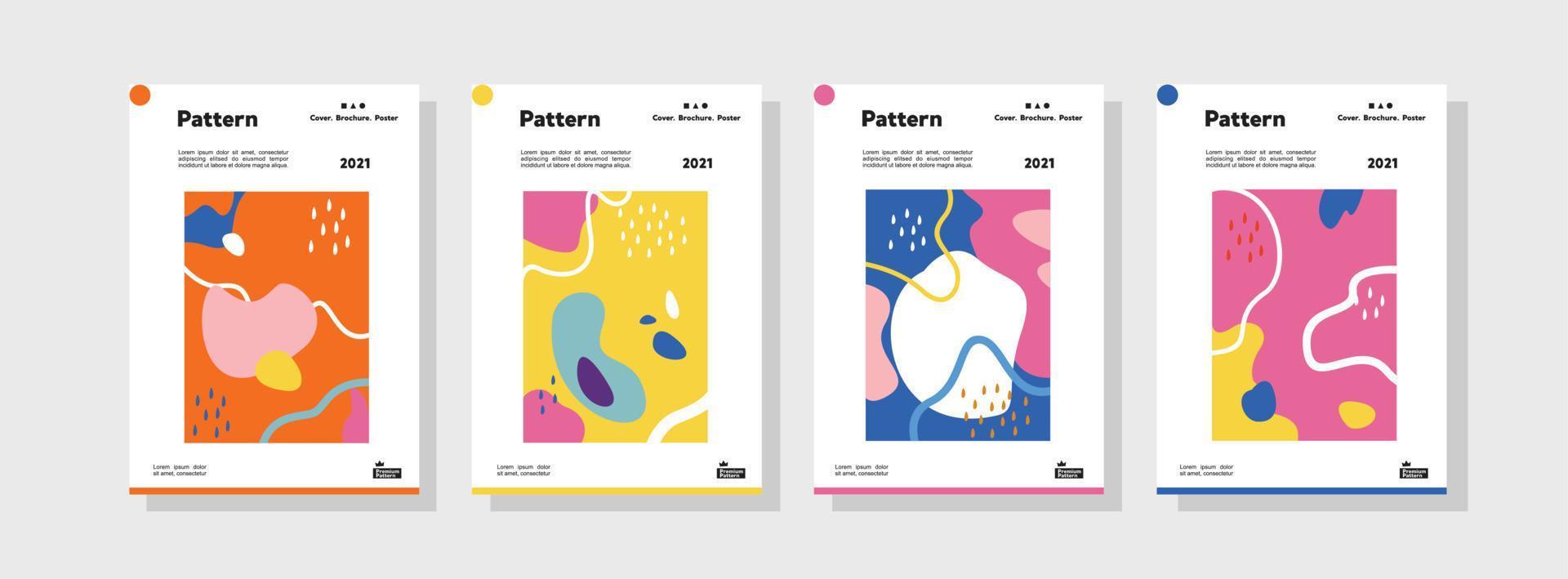 Collection of pattern templates. Curved pattern orientation vector business presentation set mock up