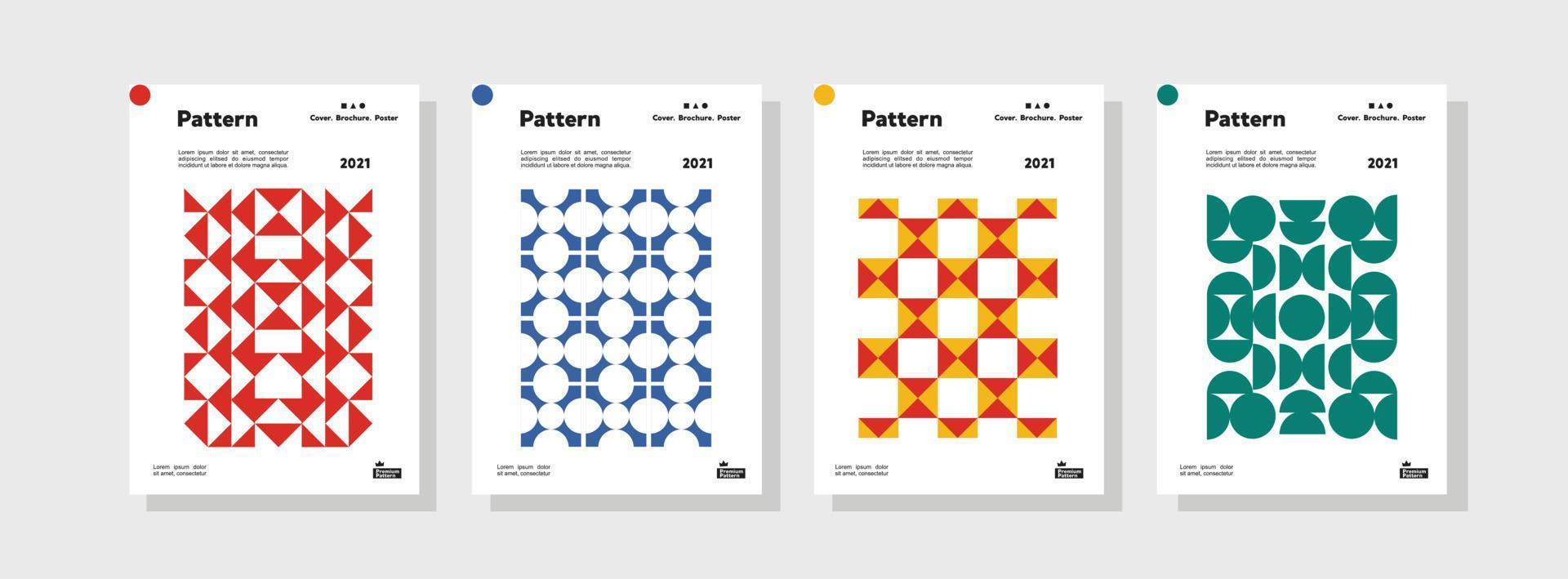 Collection of pattern templates. Geometry orientation vector business presentation set mock up pattern