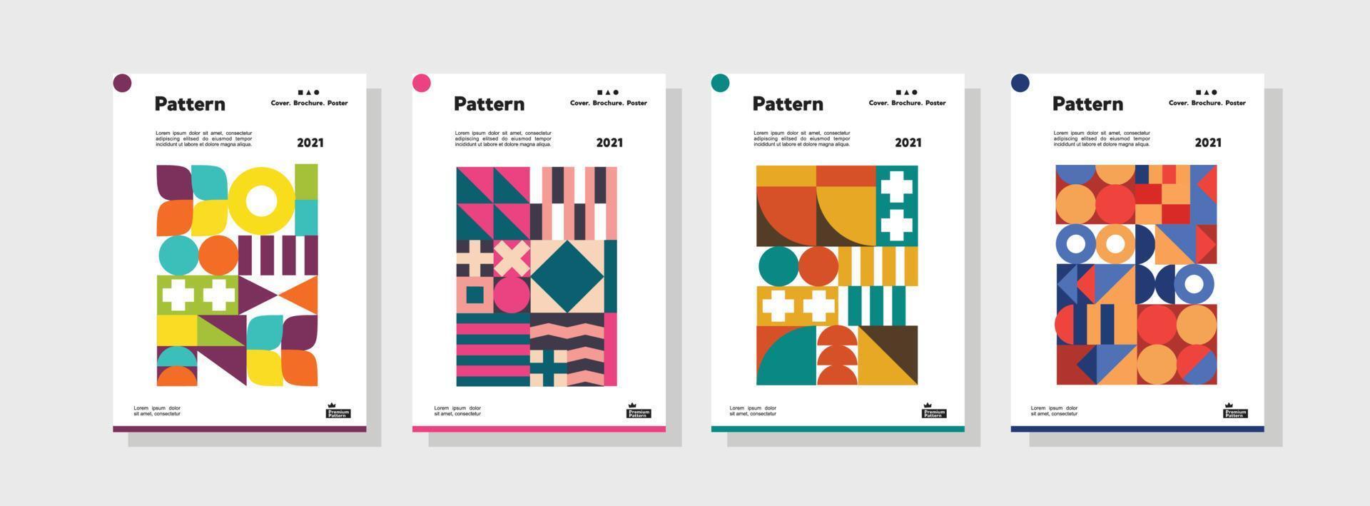 Collection of pattern templates. Geometry orientation vector business presentation set mock up pattern