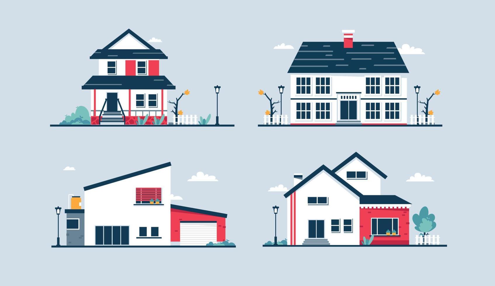 vector building house concept bundle for poster, background, print, flyer and reklame