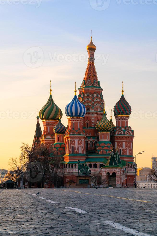 Saint Basil Cathedral at Red Square during sunrise in Moscow at Russia photo