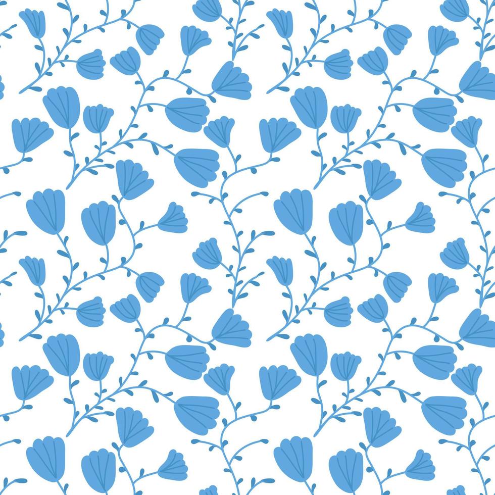 Cute floral seamless pattern. Endless background vector illustration. Botanical repeatable print.