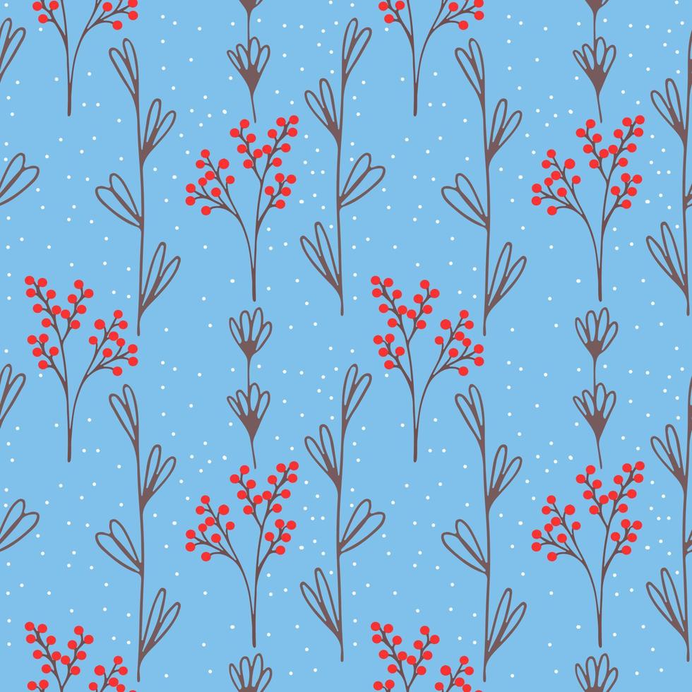 Beautiful berries seamless pattern. Nature elements print. Isolated on white vector illustration.