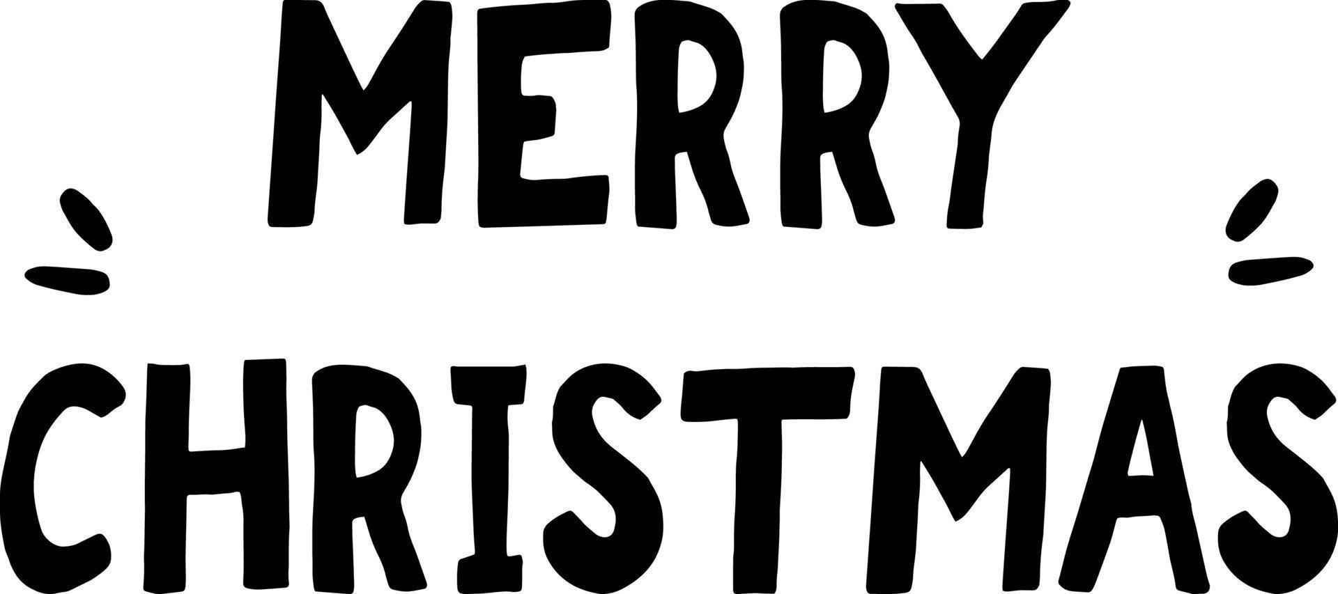 merry christmas lettering sketch hand drawn doodle. for design card, banner, poster vector