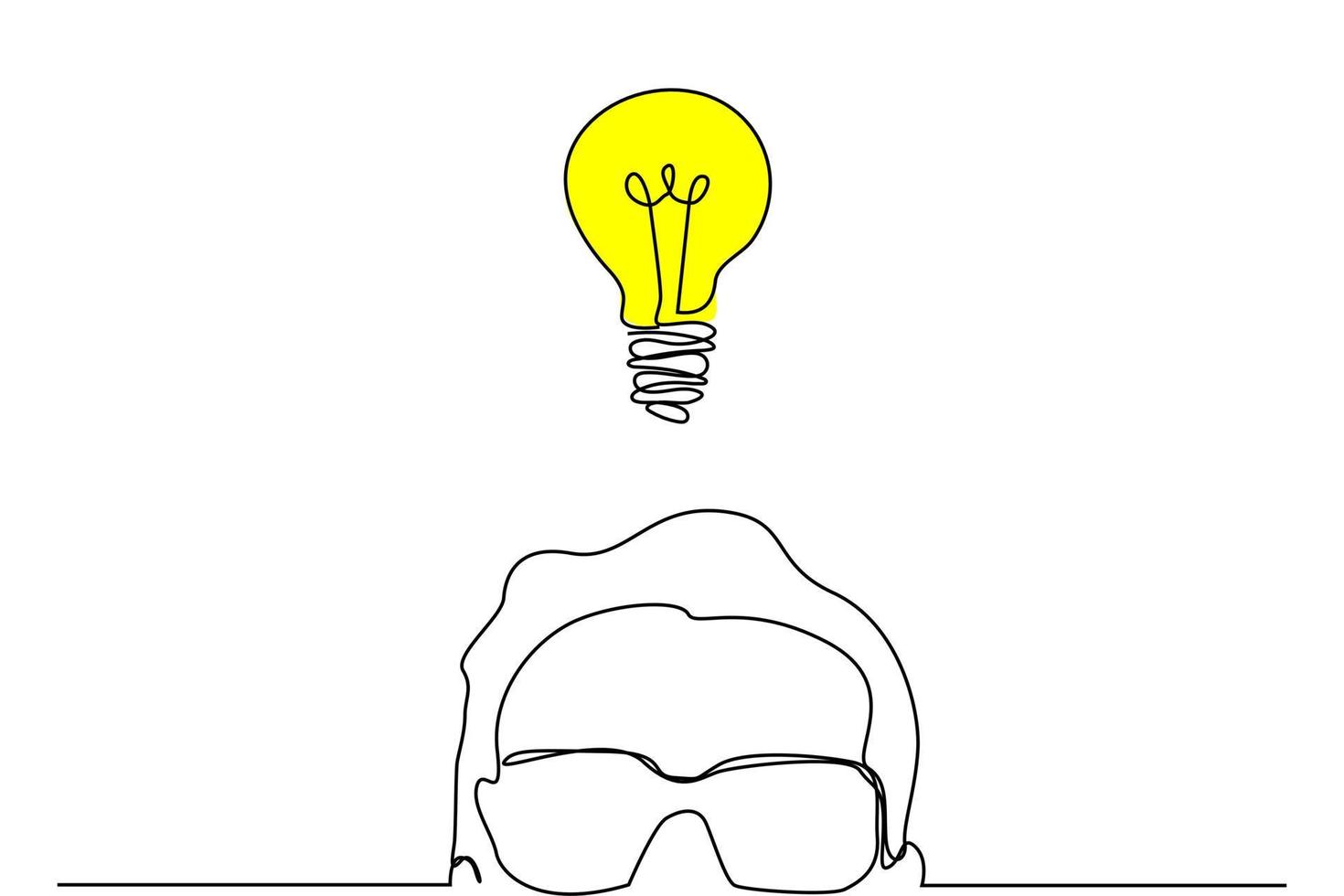 continuous line Discover new ideas Light bulbs vector