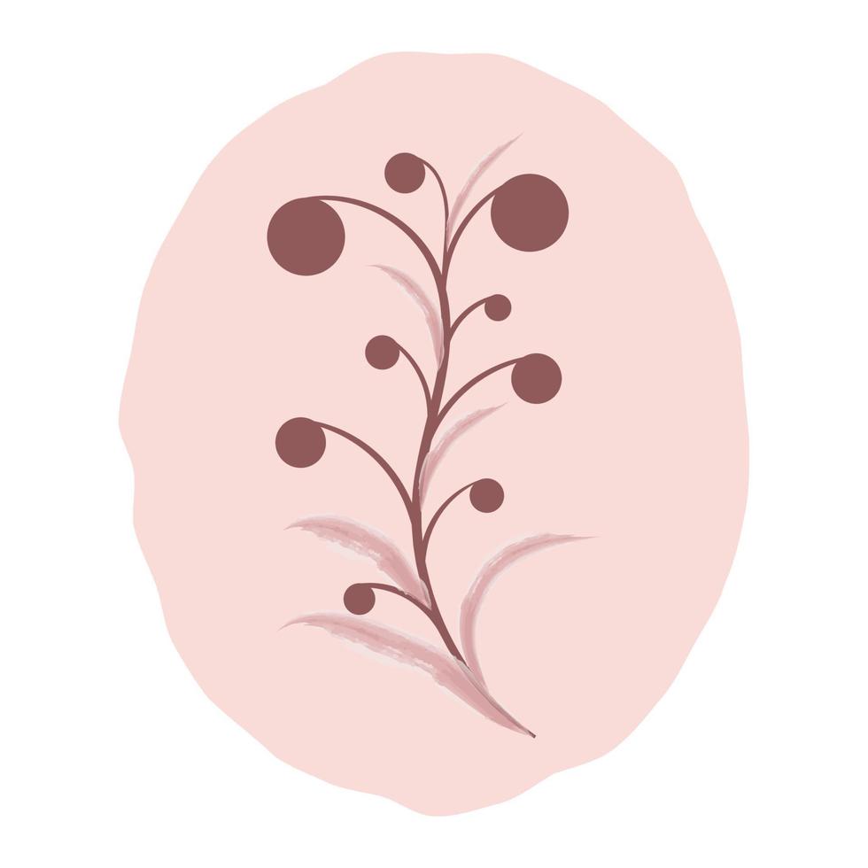 Abstract Boho Branch with Berries vector
