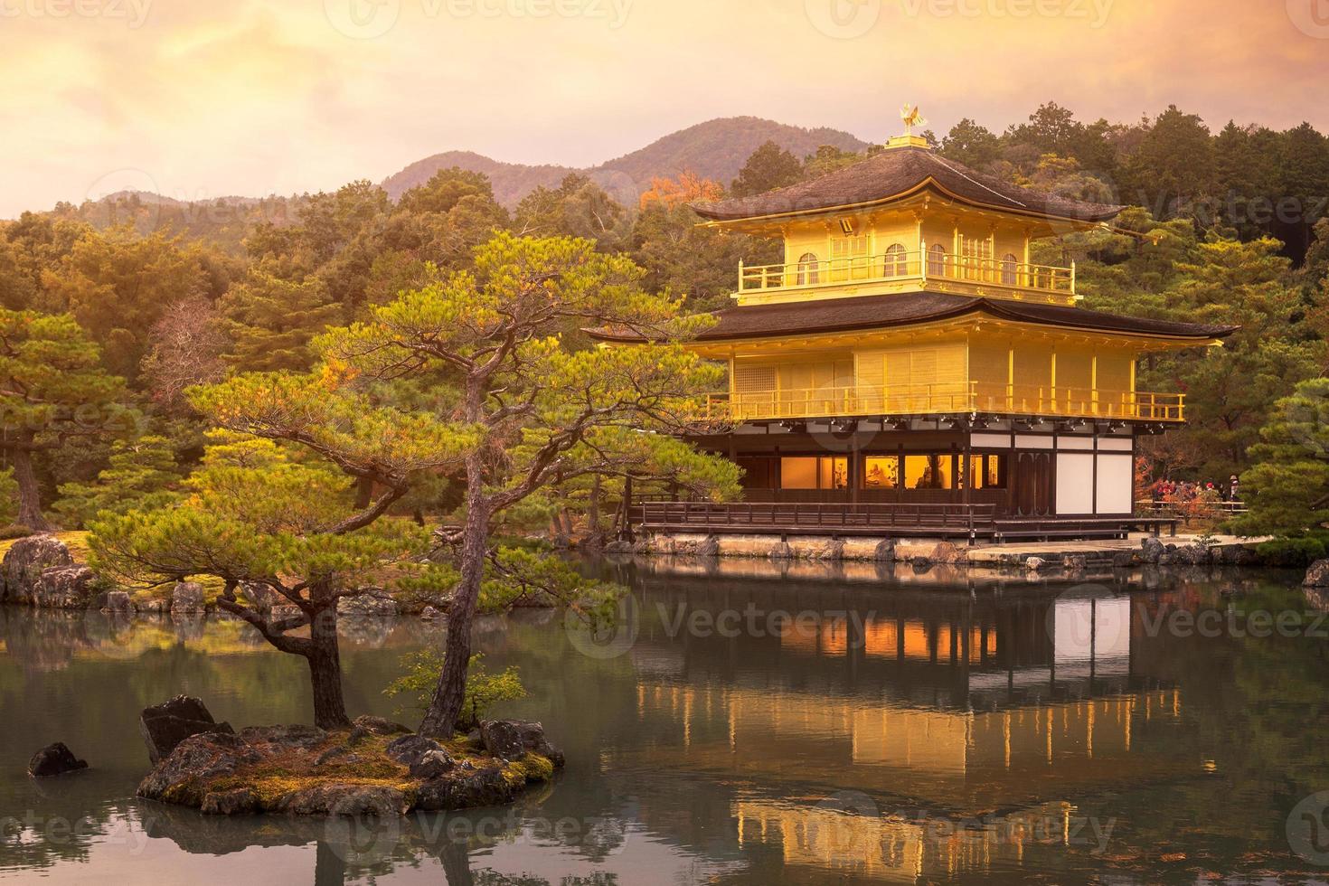 Kinkakuji Temple the temple of the Golden Pavilion a buddhist temple in Kyoto,Japan photo