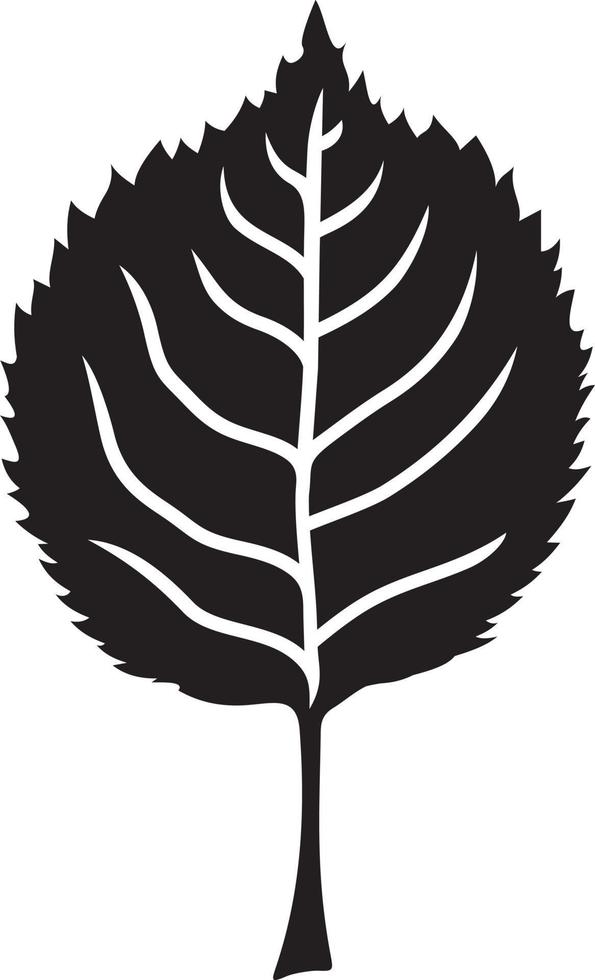 Rose leaf silhouette vector