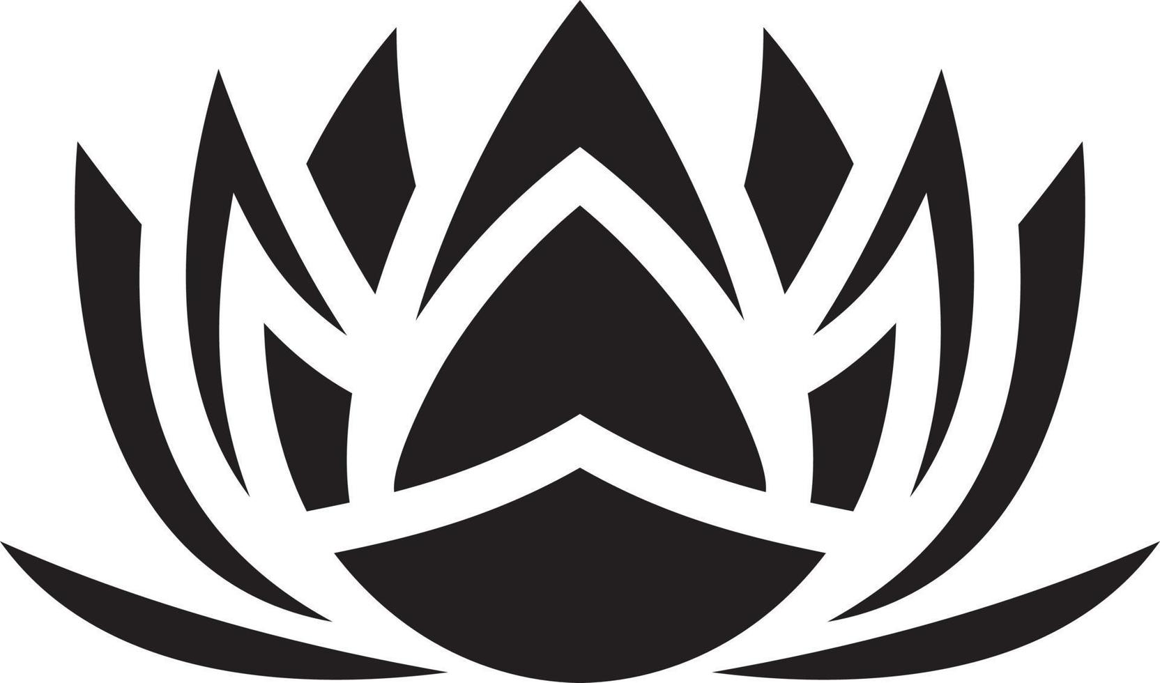 Black and simple lotus flower vector