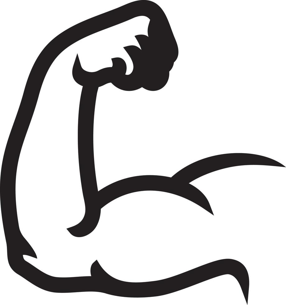 Flexed biceps outline vector