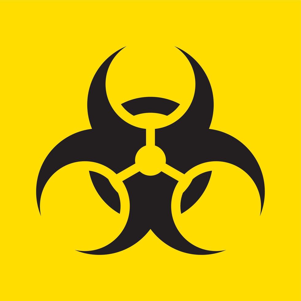 Biohazard symbol on yellow background vector