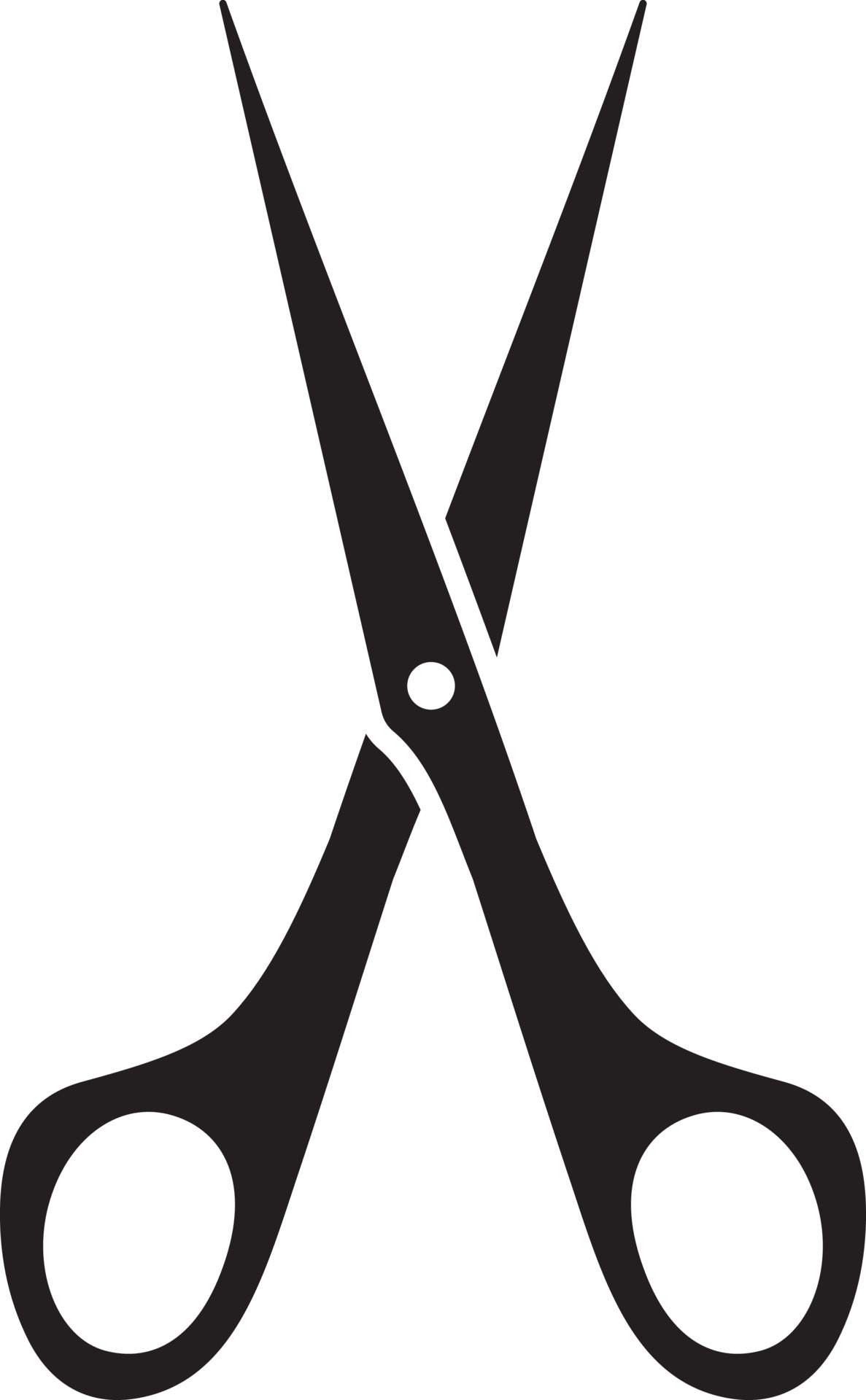 black scissors silhouette, Stock vector