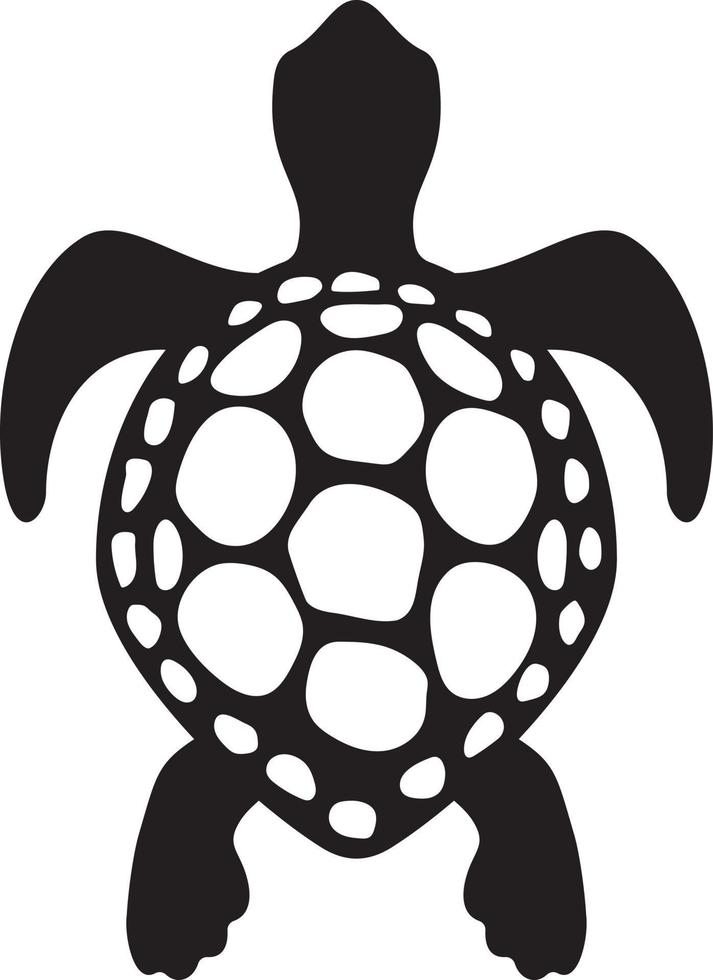 silueta de tortuga marina vector