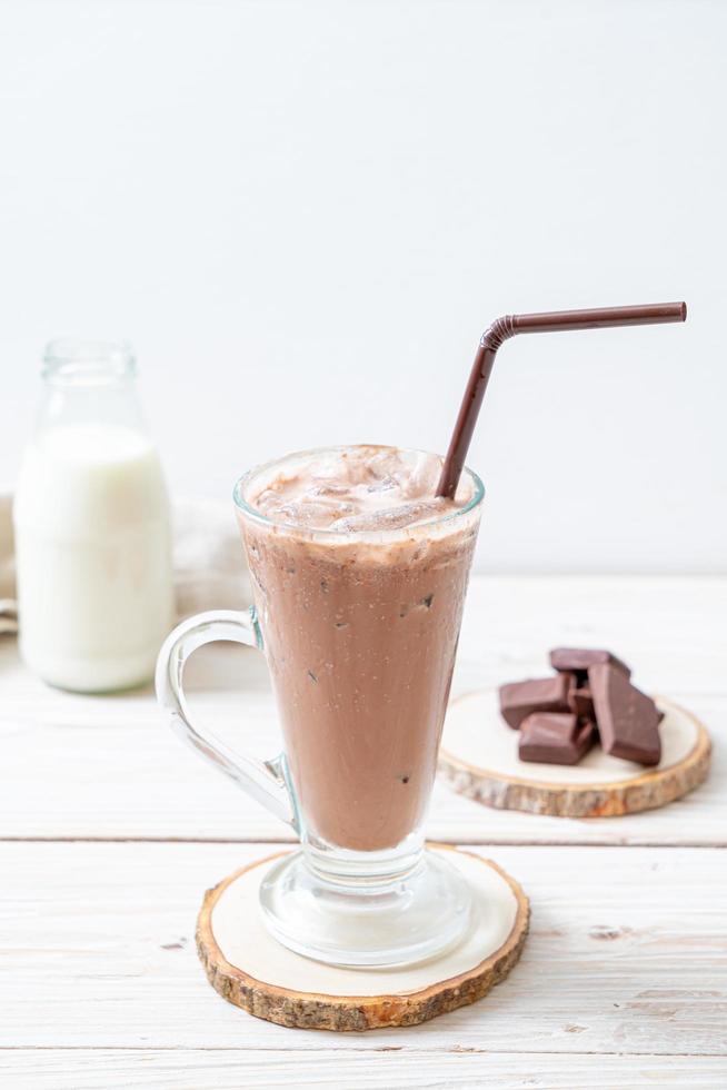 Iced chocolate milkshake drink photo