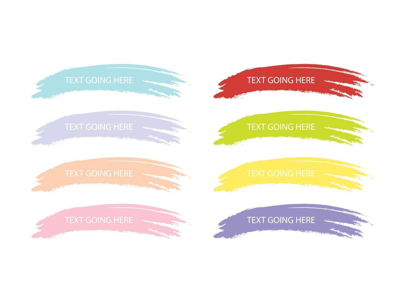 Set of brush or lower third brush pack. Vector illustration on isolated white background.