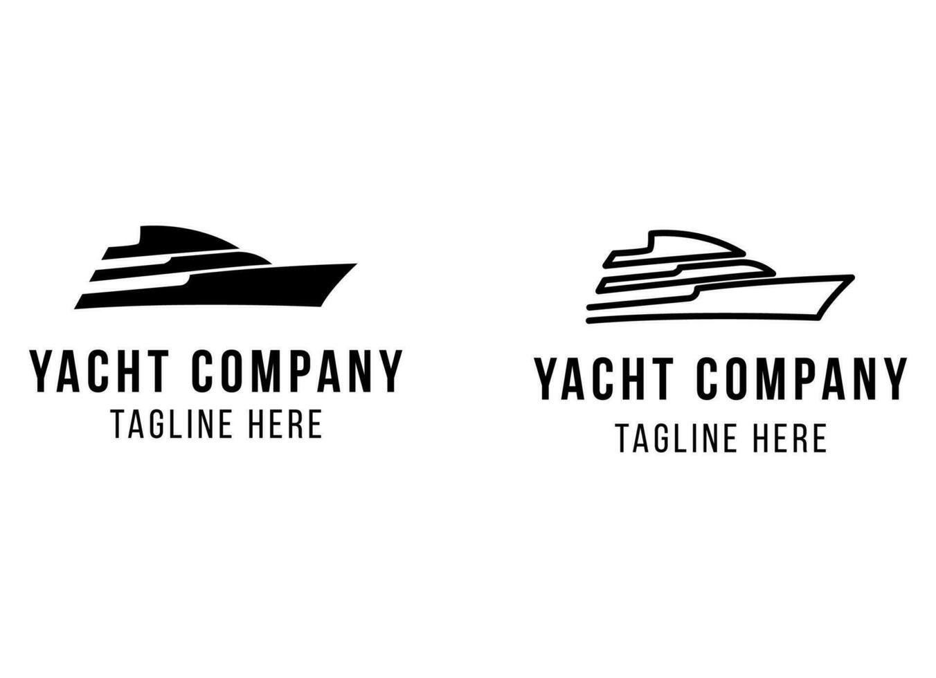 Minimalist and modern Yacht logo designs inspiration. Ship Logo Design vector