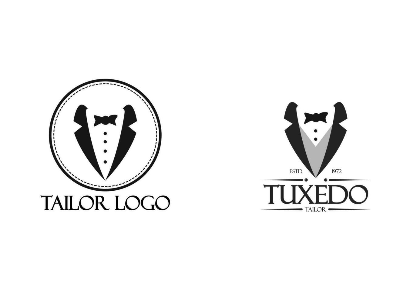 The tuxedo tailor logo designs inspiration vector