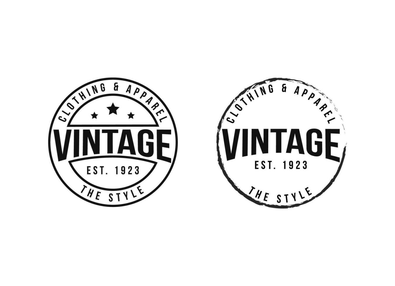 Diseño de logotipo de insignia de etiqueta retro vintage clásico para ropa de tela vector