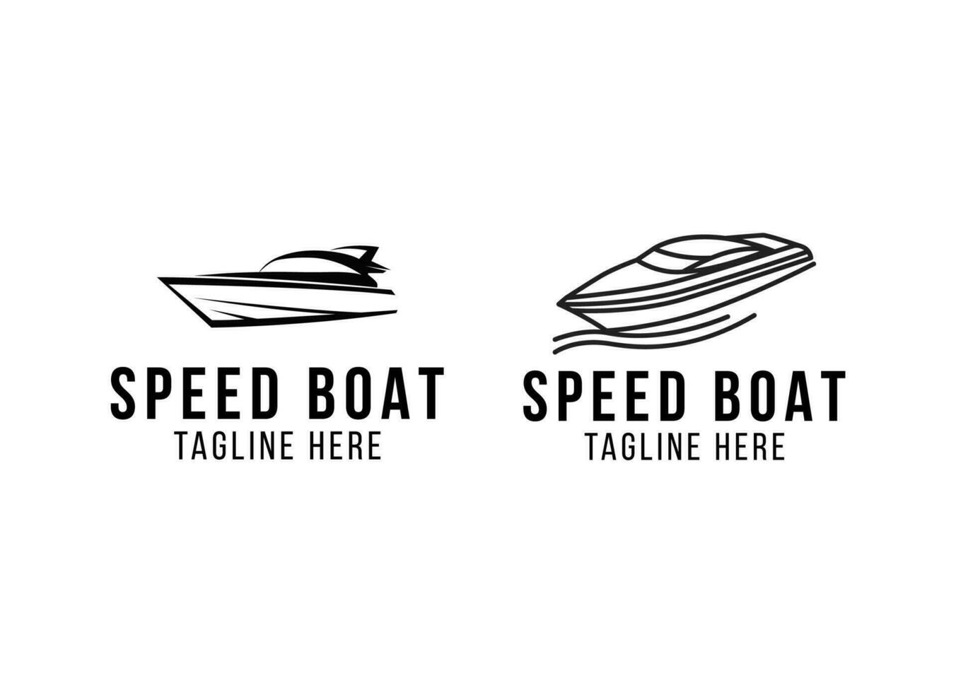 la lancha rápida, la inspiración de diseños de logotipos de barcos de carreras. vector
