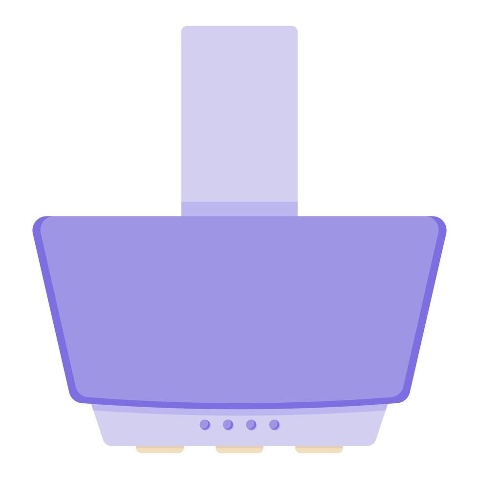 Purple hood over the stove to eliminate the smell of food from the room, the concept of kitchen appliances in a flat style vector