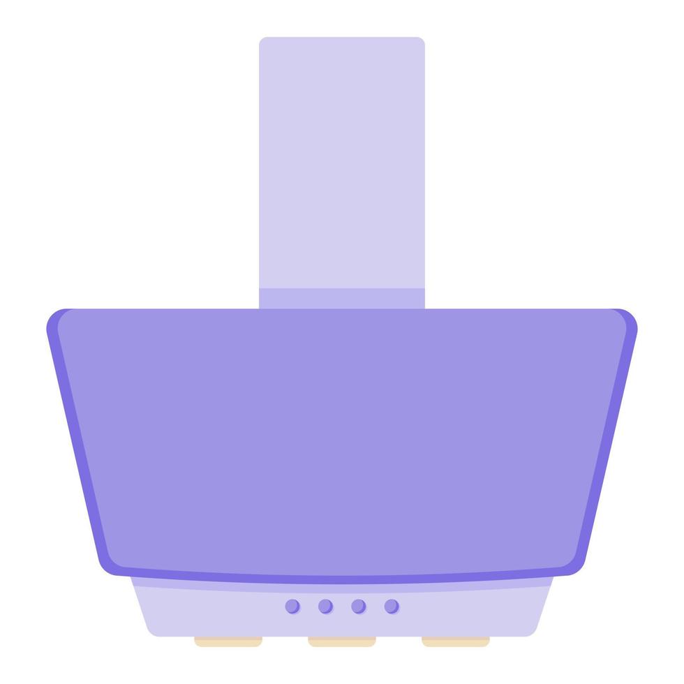 Purple hood over the stove to eliminate the smell of food from the room, the concept of kitchen appliances in a flat style vector