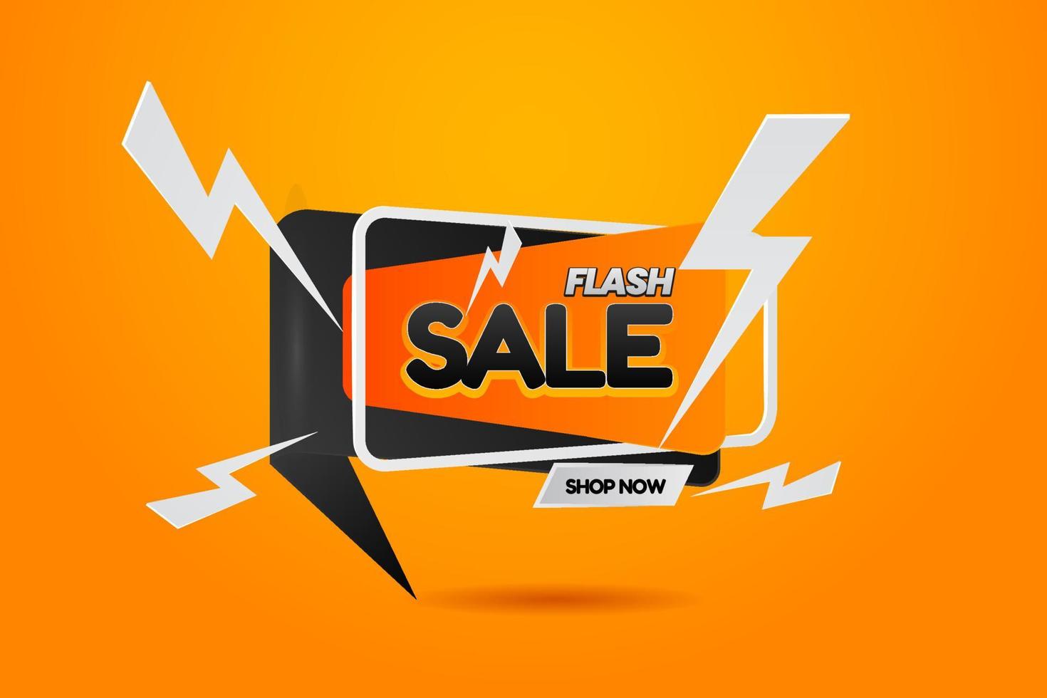 Flash sale text effect banner. Suitable for landing page, web, social media post, banner, flyer. Editable text. vector