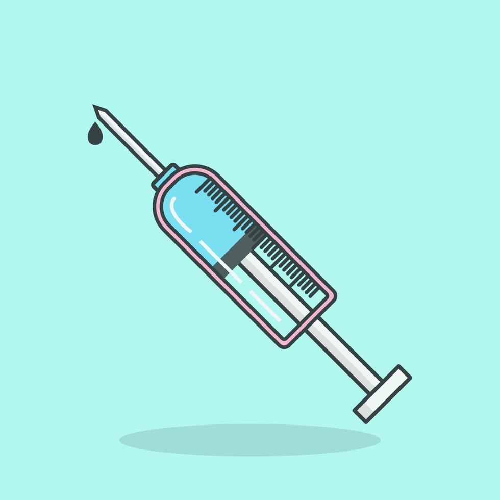 Medical icons vector. Syringe icon medicine drug. vector